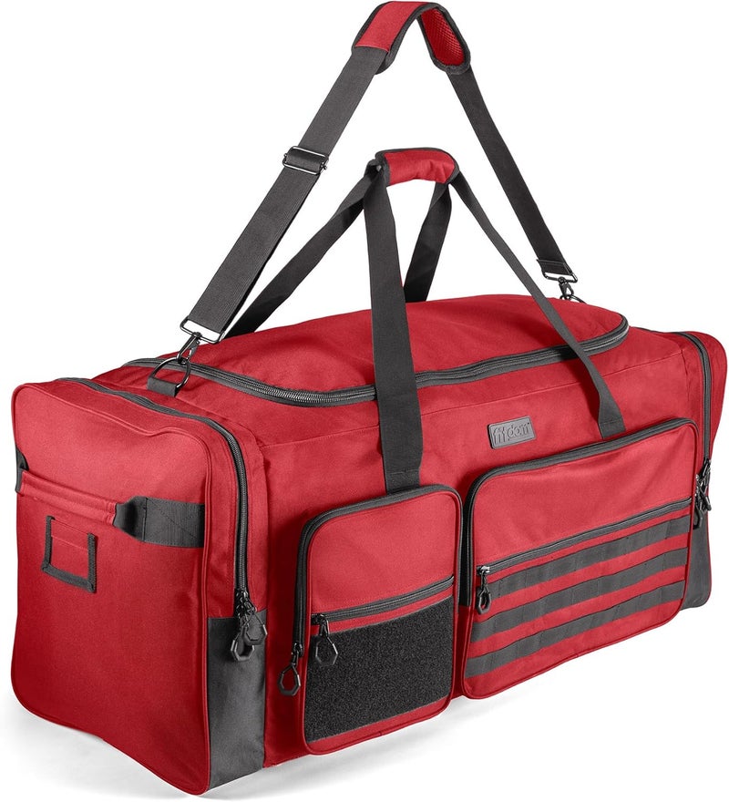 Fitdom 130L 36" Heavy Duty Extra Large Sports Gym Equipment Travel Duffle Bag W/Adjustable Shoulder Strap & 7 Compartments. Perfect for Soccer Baseball Basketball Hockey Football, Team Coaches & More - Image 1
